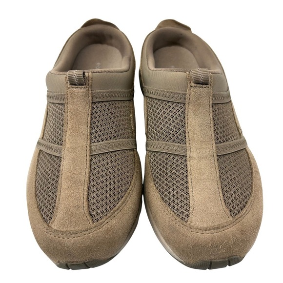 Easy Spirit Womens Size 7.5W Slip On Mule Clogs Taupe Suede Mesh Comfort Shoes - Picture 2 of 7